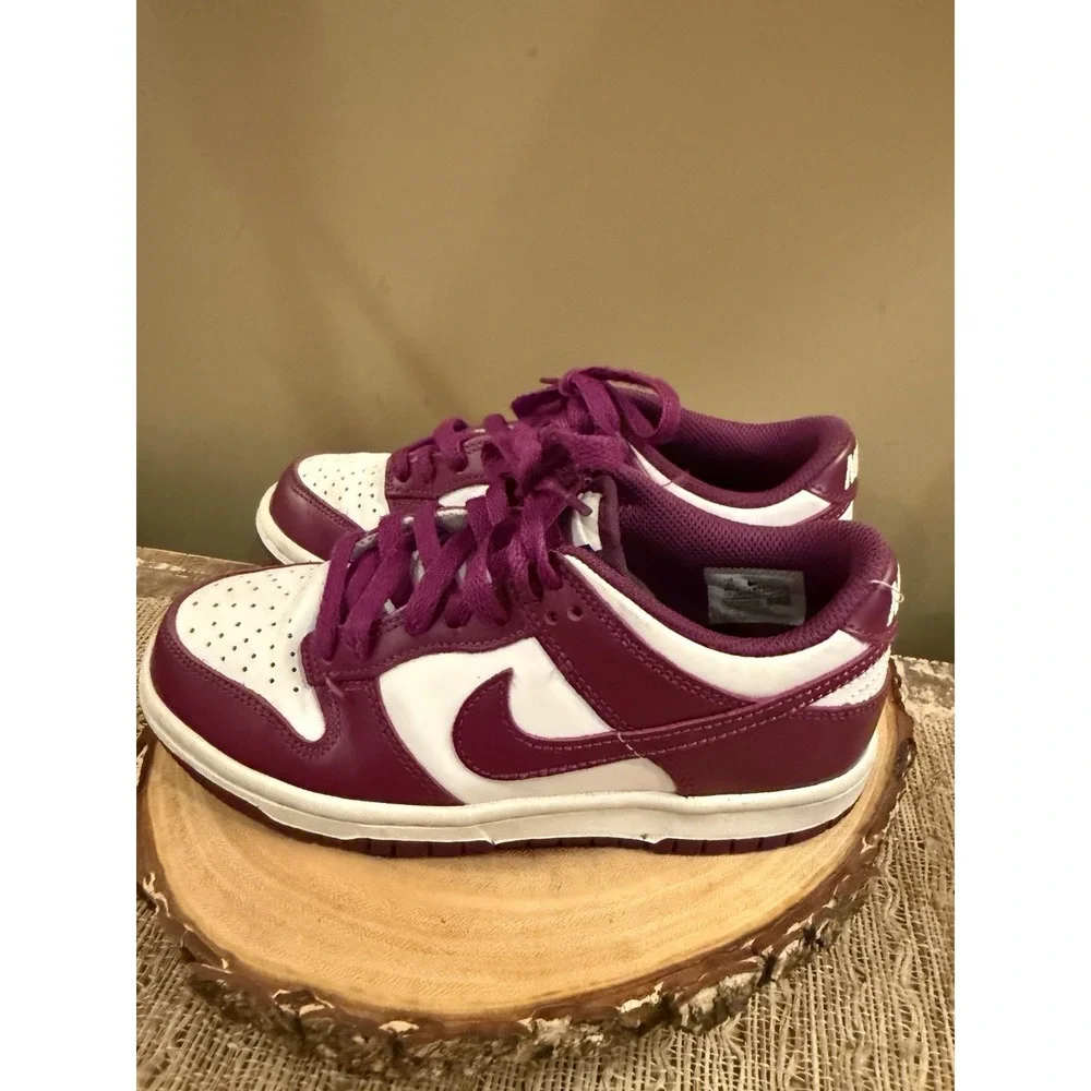 Nike Dunk Low White Purple Leather - Size Kids 4Y FB9109-110